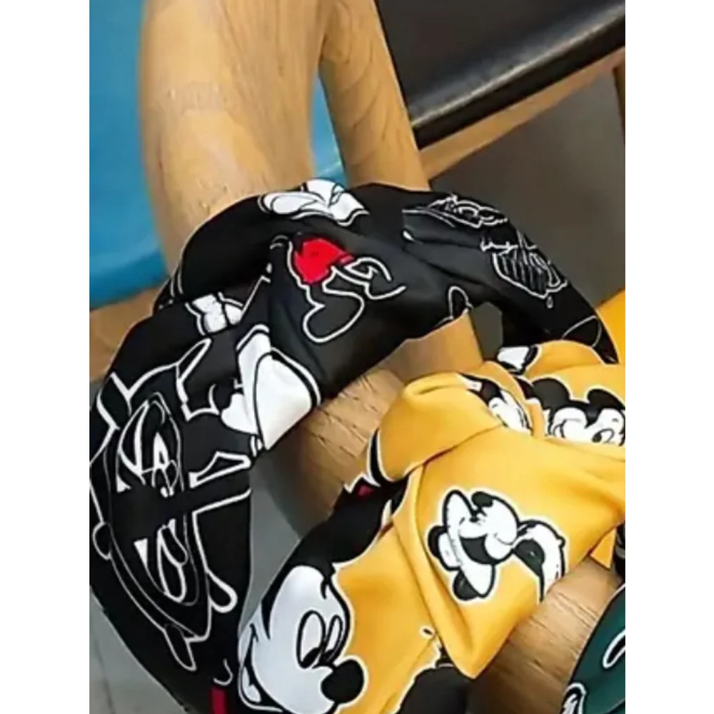 Disney Mickey Mouse Steamboat Willie Inspired Black Wide Top Knot Headband